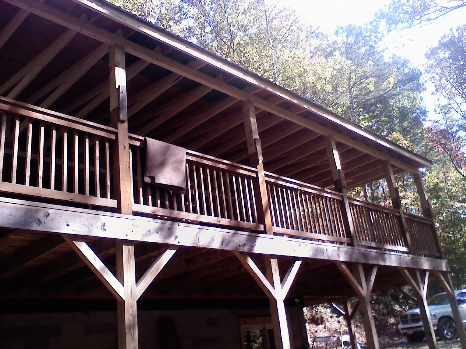 Timber framing under a new elevated porch and deck — Roof Leak Repair in Perkinston by Roofing Brothers